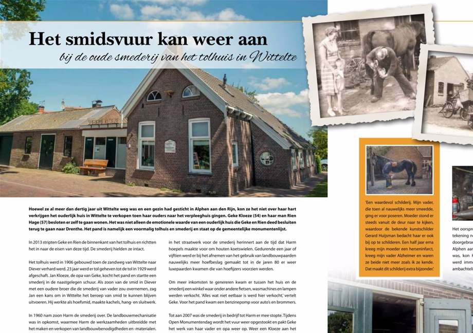 Wittelte - smederij Kloeze (Bron: Magazine In Westerveld, 2017)