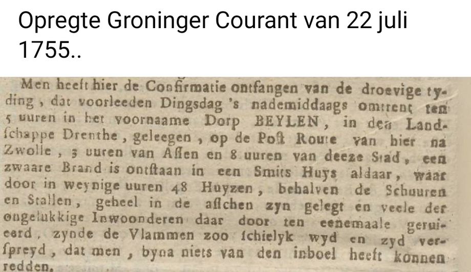 Beilen - brand in smederij legt heel het dorp plat...
